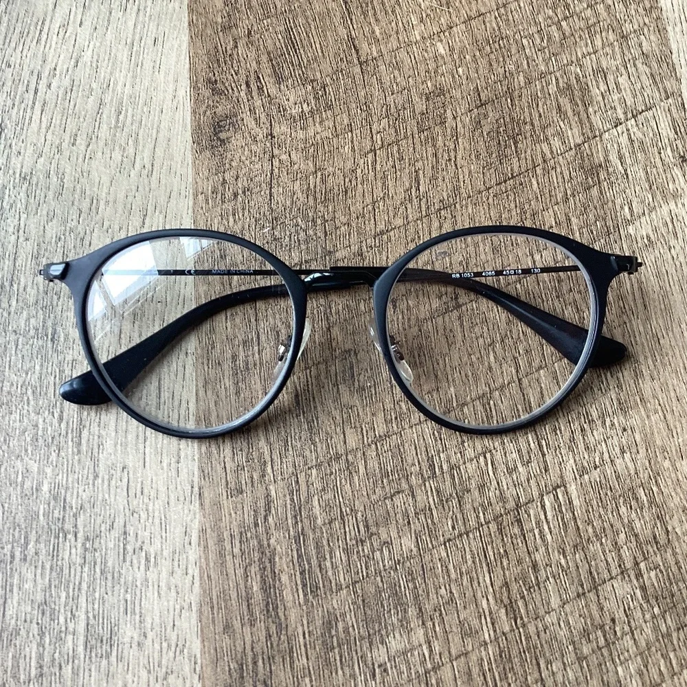 RAY-BAN mod RB 1053 col 4065 sz 45/18 Eyeglasses Frames Only Black Round Metal